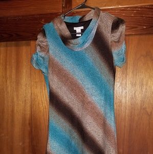 Cowl neck fit and flare dress